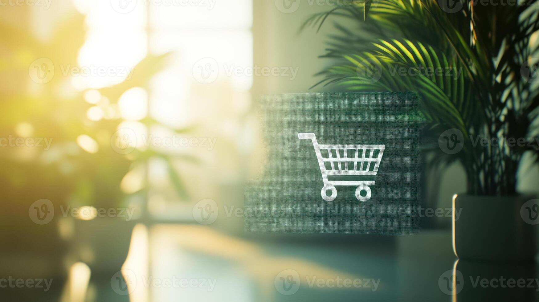 Photorealistic Cart Icon in Bright Environment photo
