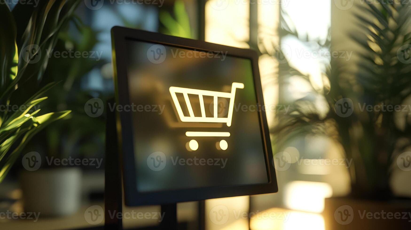 Modern Cart Icon on Display in Bright Environment photo