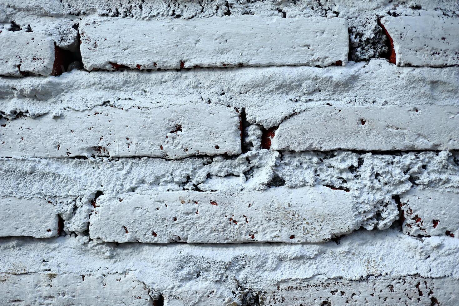 White brick wall with antique texture photo