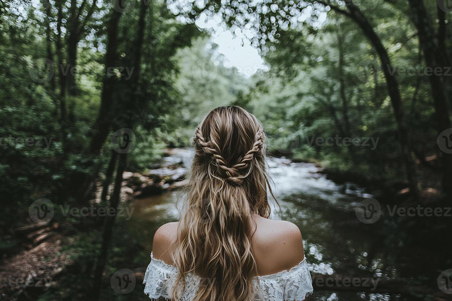 Wandering Through the Enchanting Forest Immersed in Nature s Tranquil Embrace photo