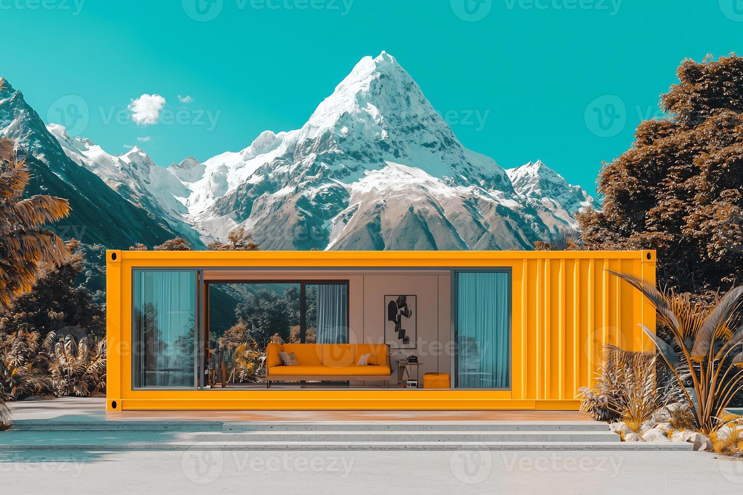 Cozy Mountainside Cabin Nestled in Majestic Alpine Landscape with Panoramic Views photo
