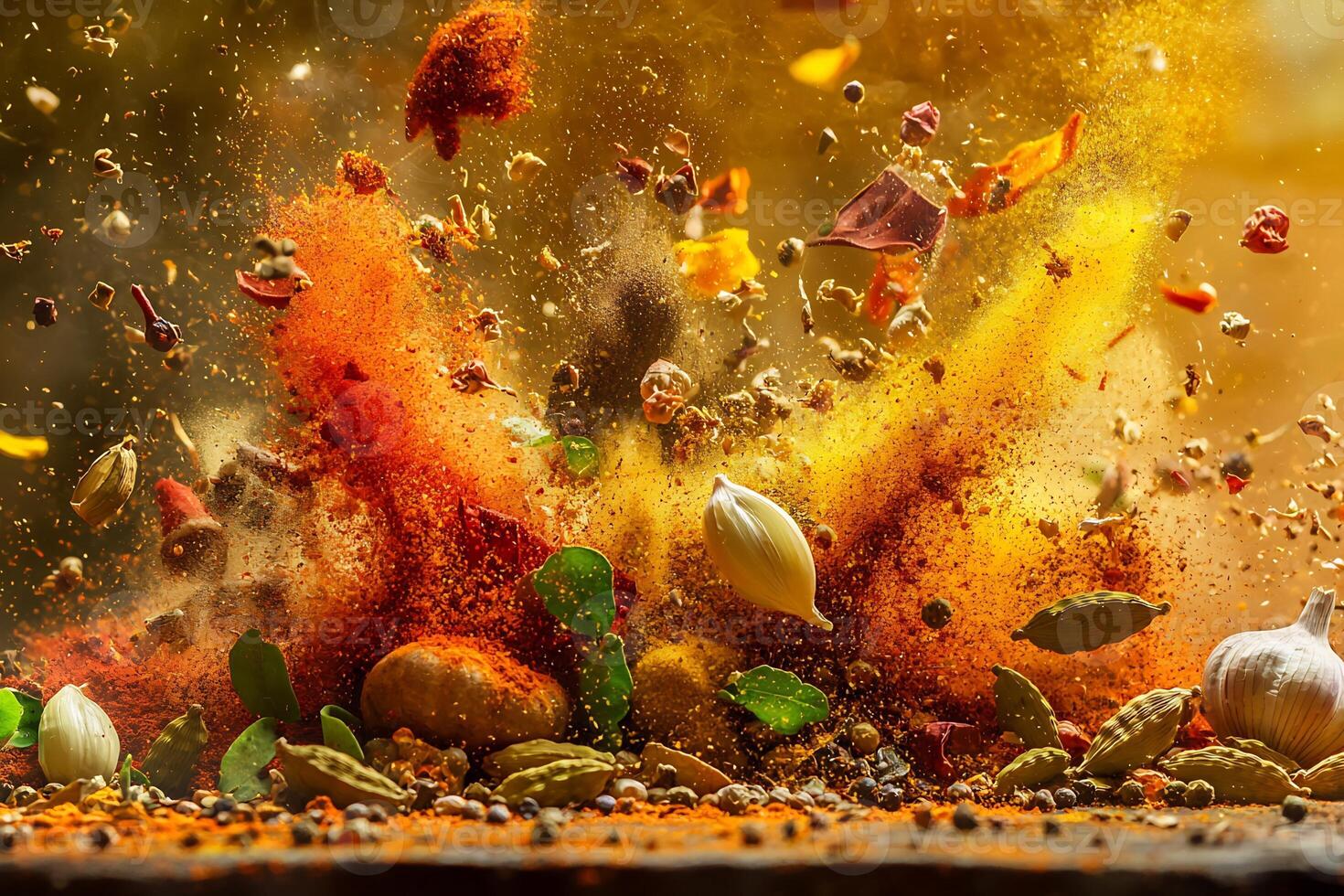 Dramatic Explosion of Vibrant Sparks and Colorful Flames Bursting in the Air photo
