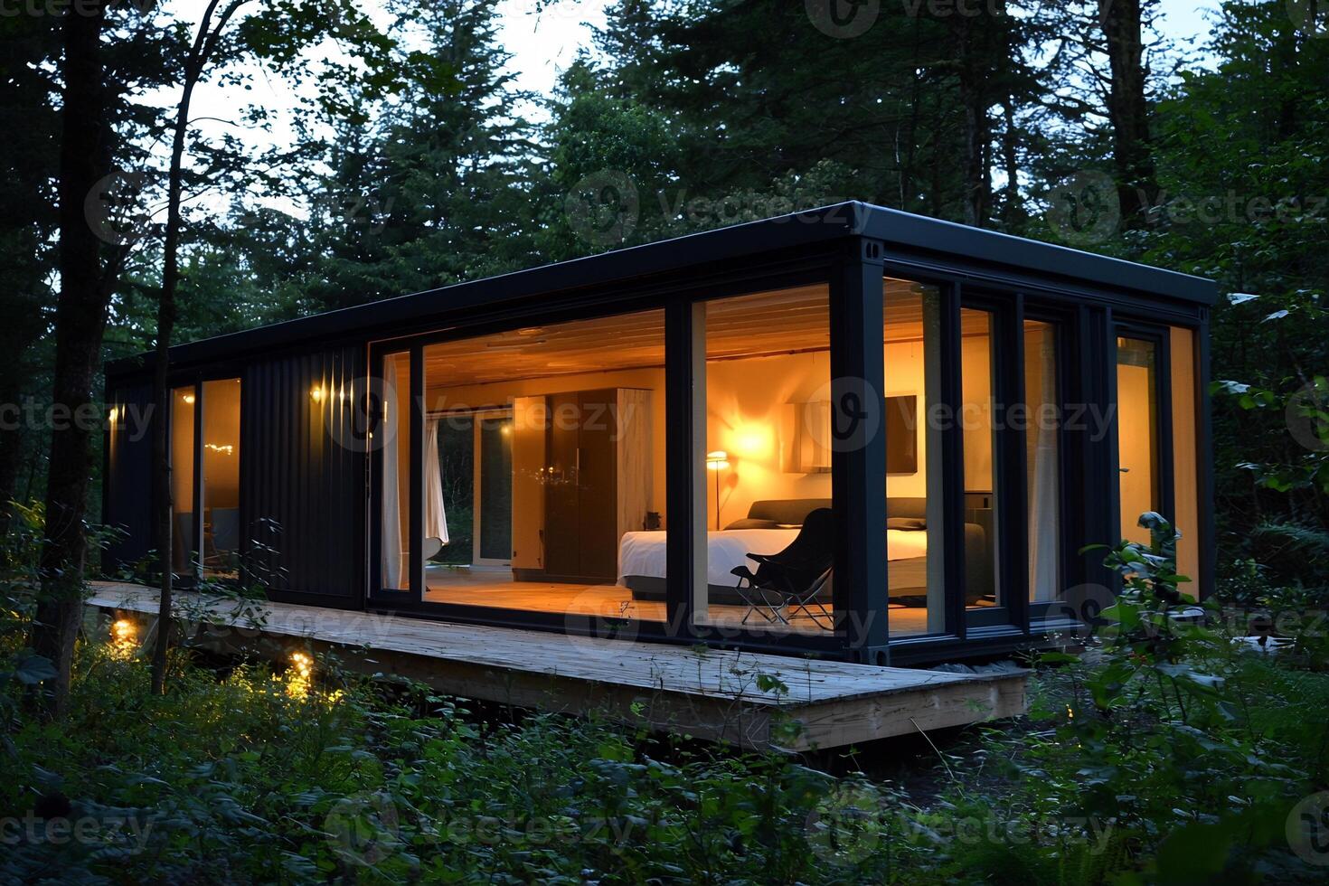 Cozy Cabin in the Forested Wilderness Providing a Peaceful Retreat photo