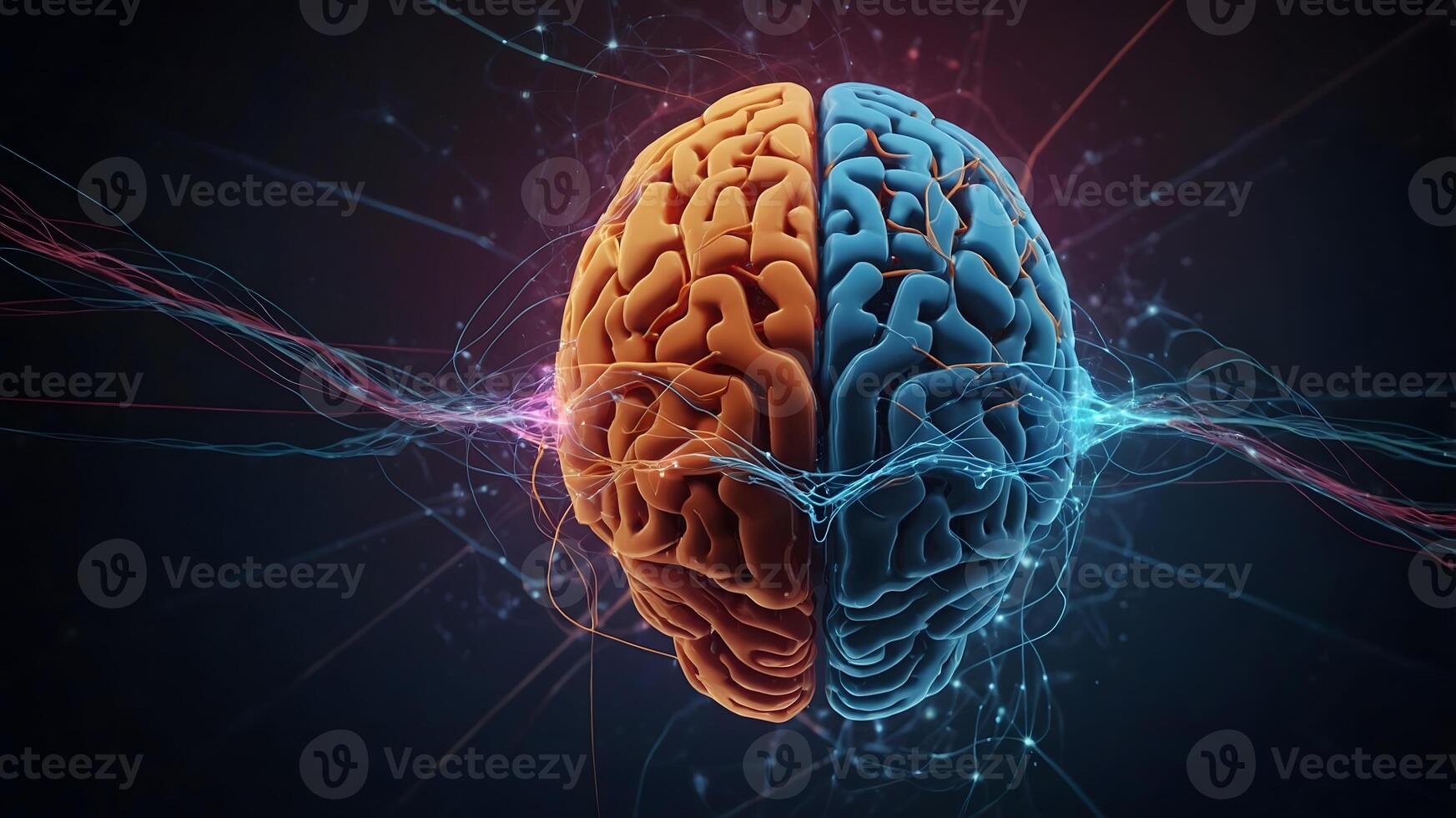 An abstract brain symbolising artificial intelligence photo