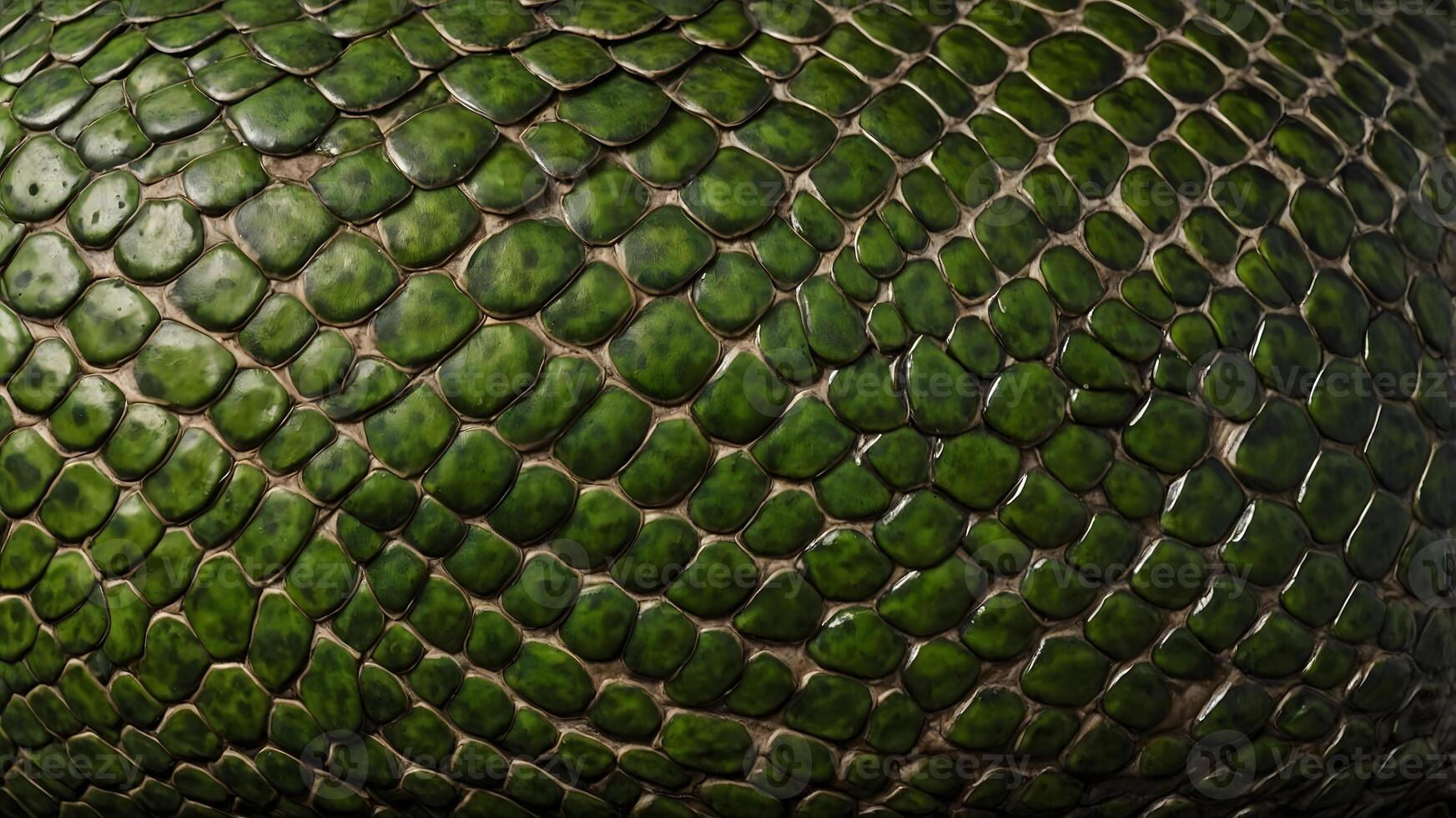 A close up of a green snake skin photo