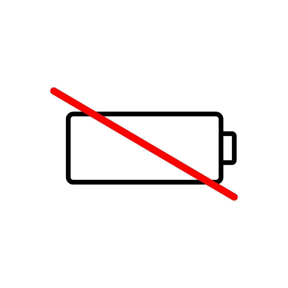 Empty battery icon on white background. vector
