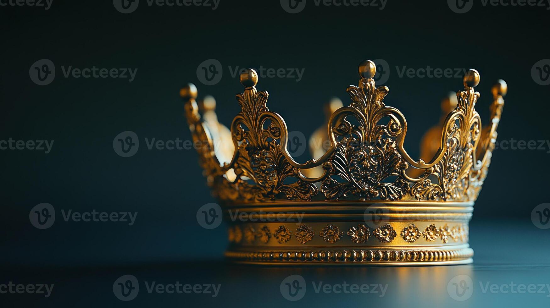 This beautiful crown sparkles with ornate design elements, symbolizing power and regal elegance photo