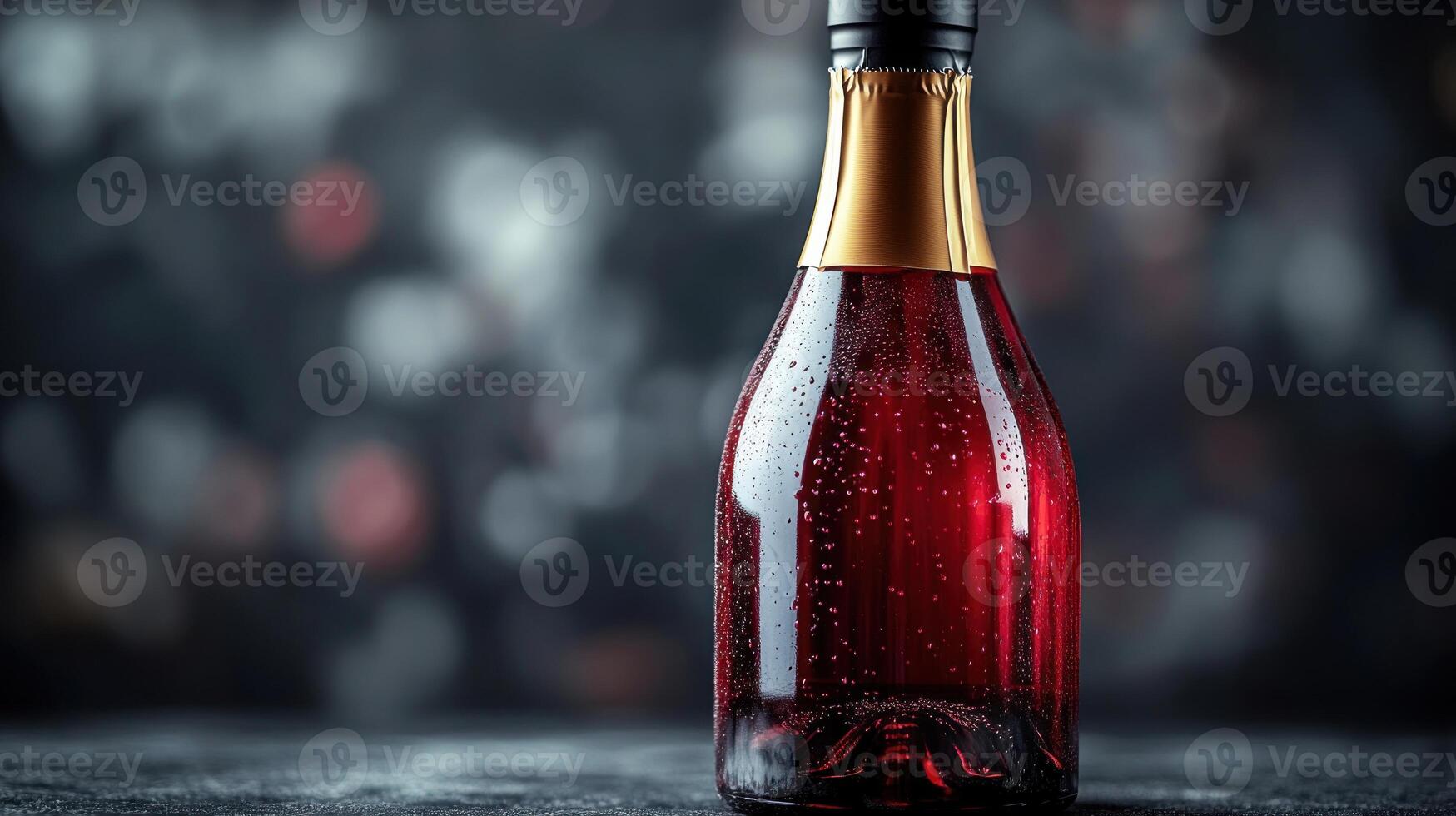 A sparkling red drink glows against a soft background, exuding elegance and celebration photo