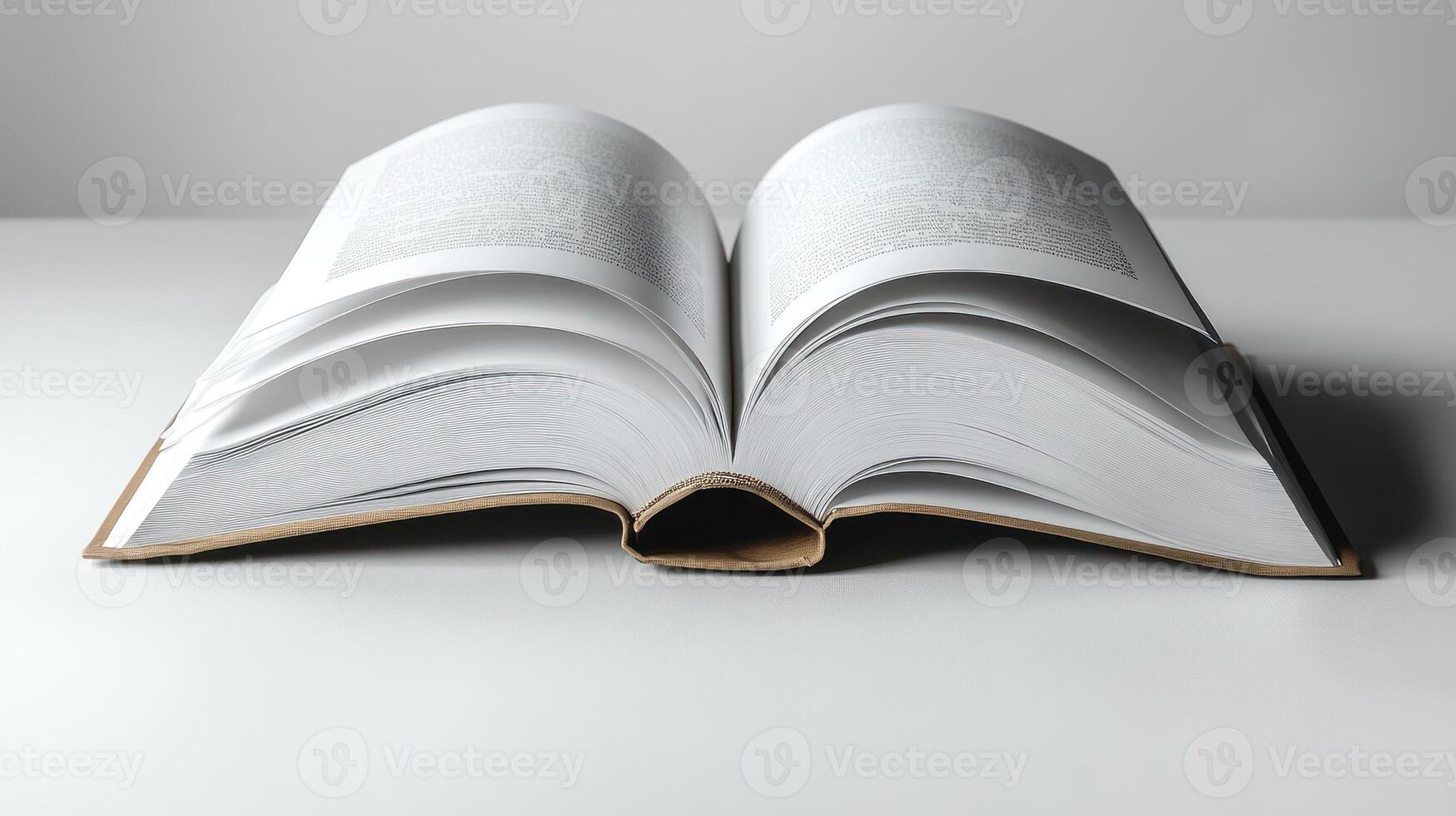 An open book with blank pages sits on a minimalistic surface, sparking creativity and thought photo