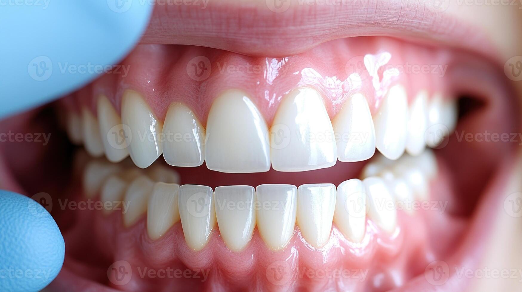 Close-up of a healthy smile showcasing bright teeth and gums during a dental check-up photo