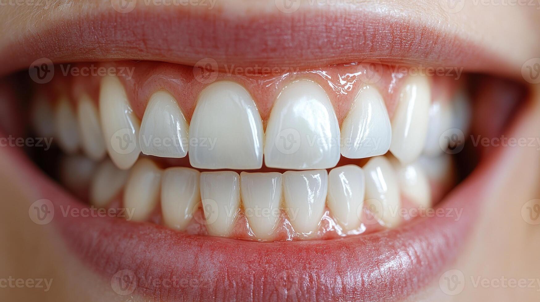 Close view of a vibrant smile showcasing well-cared-for teeth and healthy gums, reflecting joy photo
