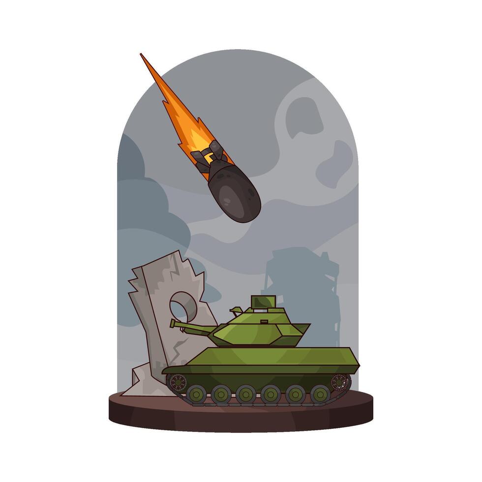 military tanks and bombs vector