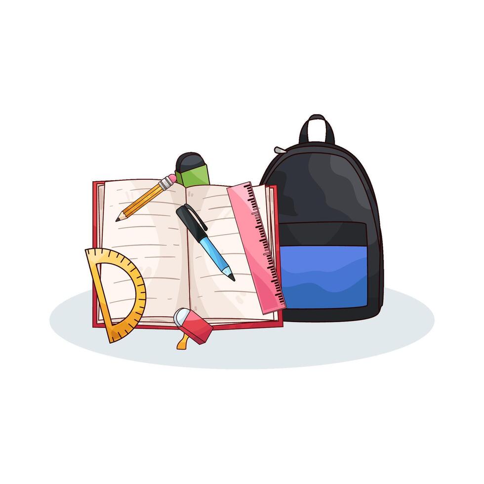 school supplies are very neat vector