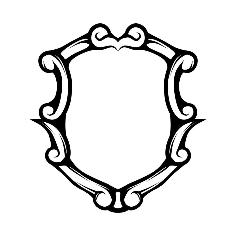 black and white illustration of a motif frame vector