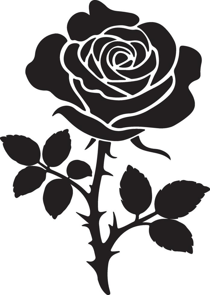 A rose outline illustration. vector