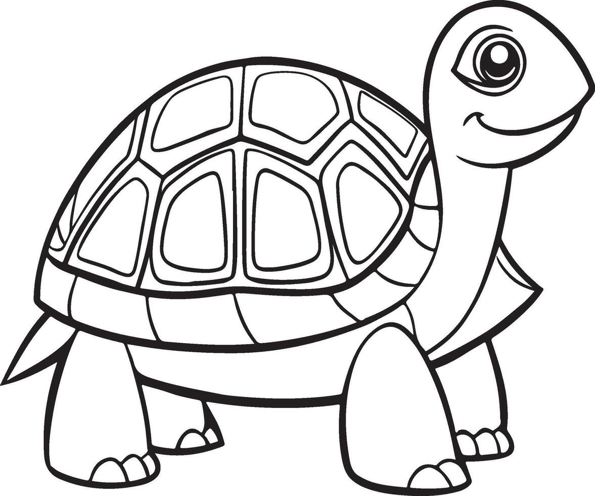 Turtle Black Stroke Linear Icon. vector