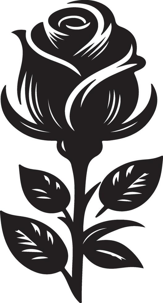 Rose flower outline icon. vector