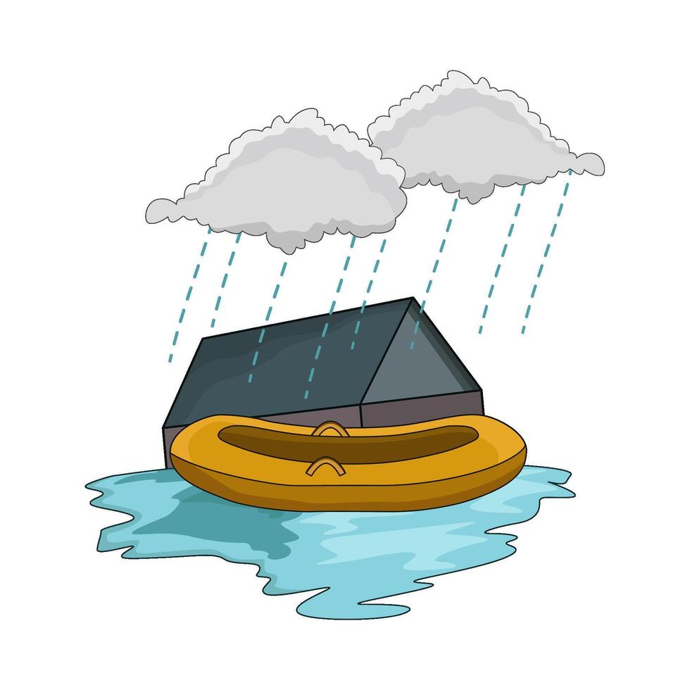 Water Seeping Through Flooded House Walls vector