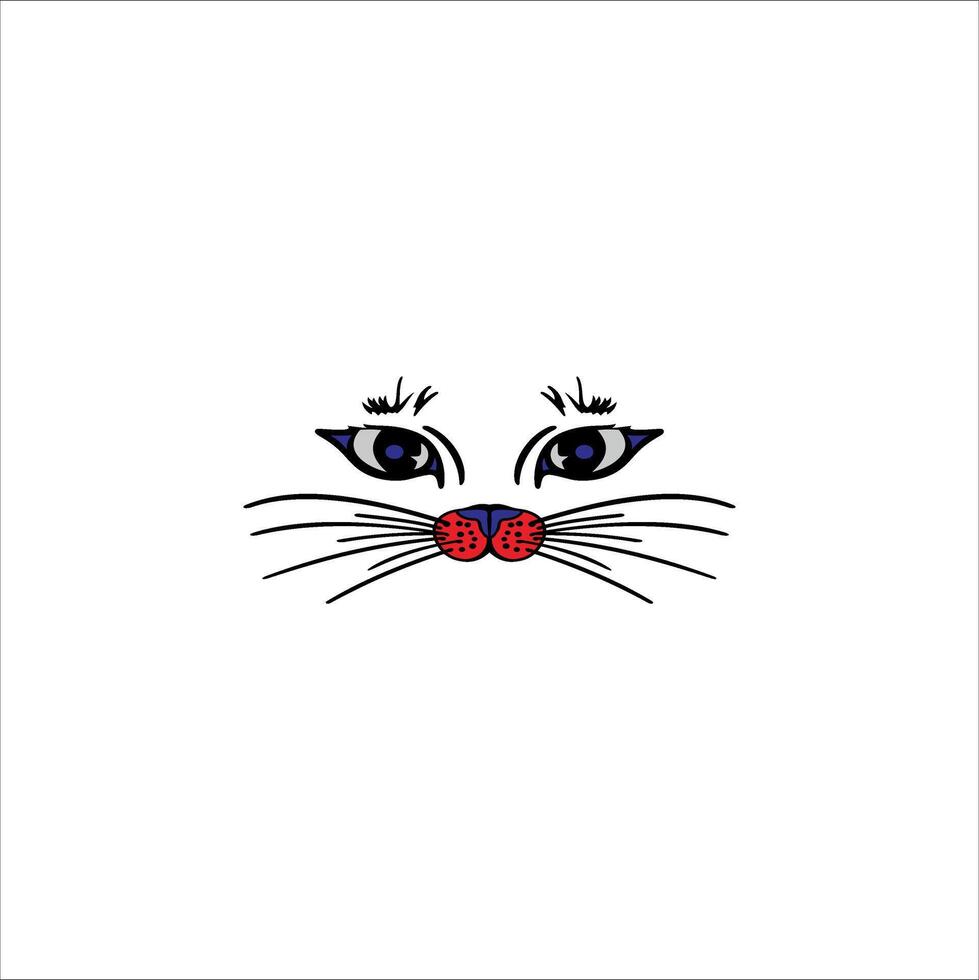 Front facing cat face concept vector
