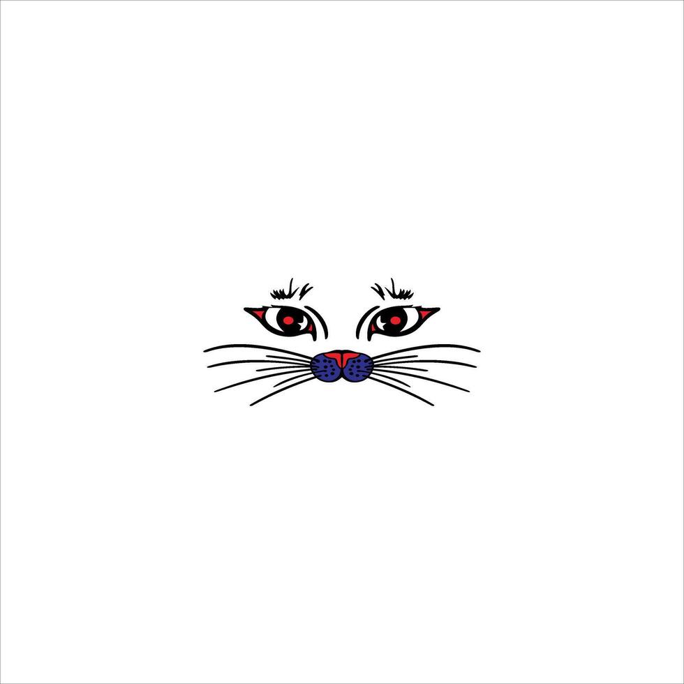 Cute cat face concept facing forward with white background vector
