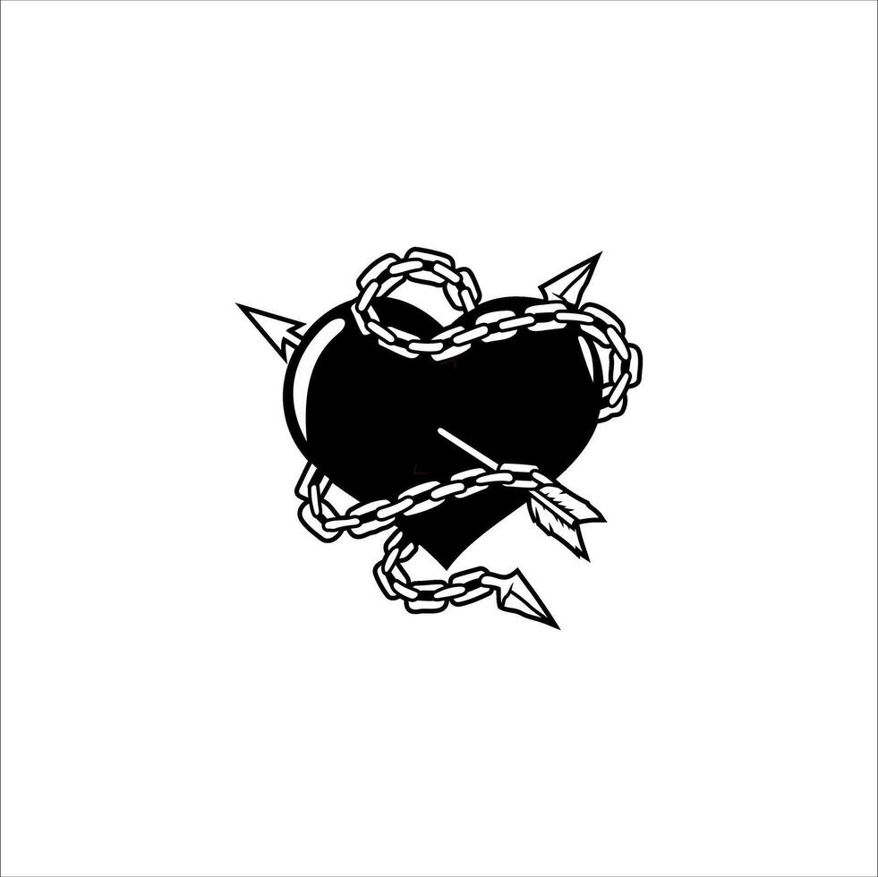 Love icon surrounded by chains vector