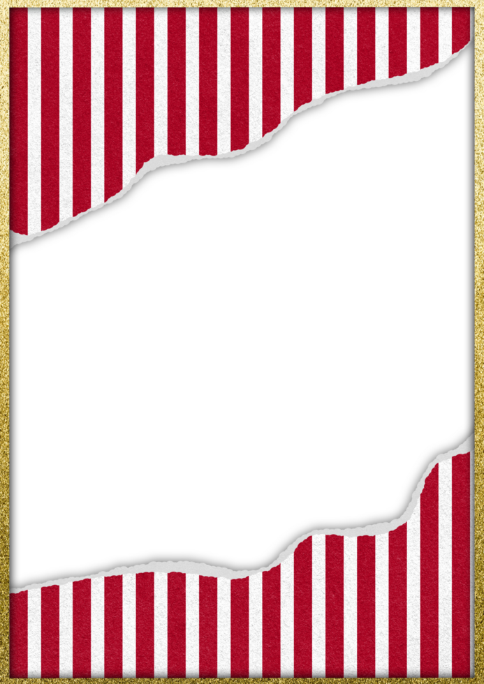 A red and white striped frame with Transparent background png