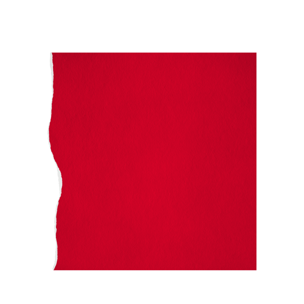 A ripped red square paper on Transparent background png