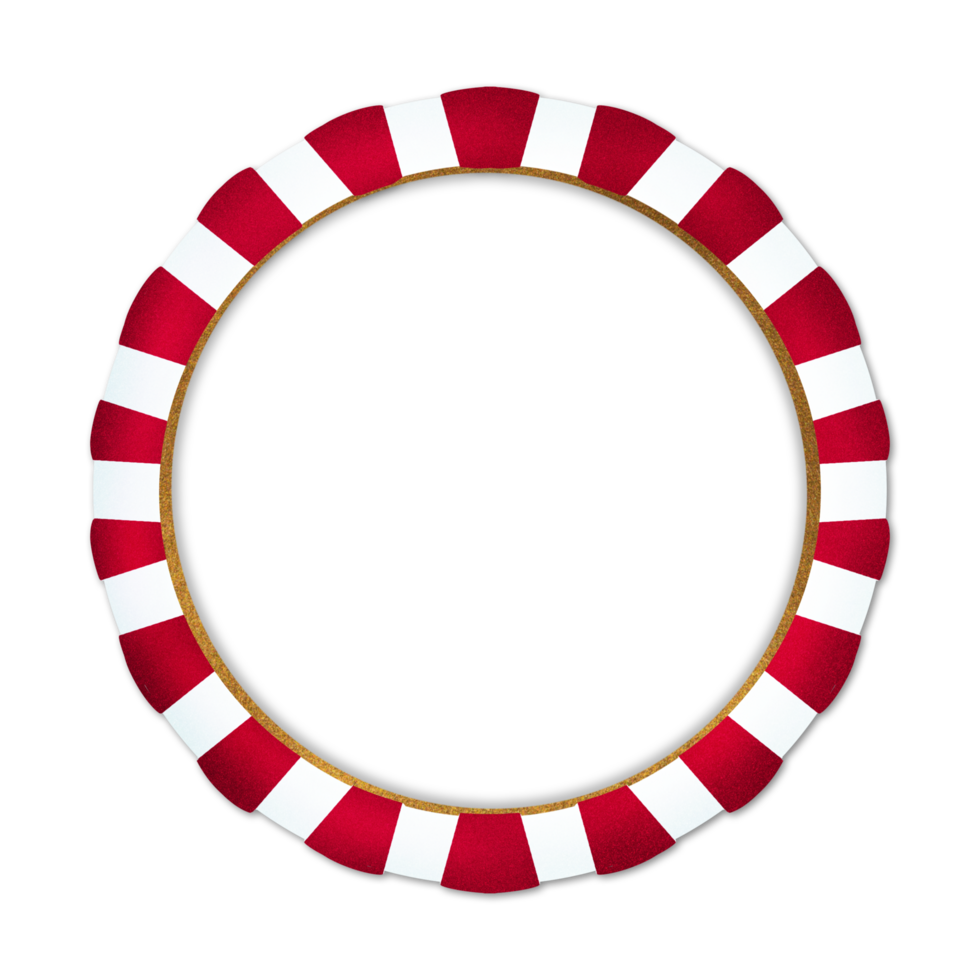 A red and white striped circle on Transparent background png