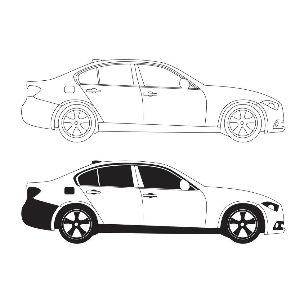 Car Silhouette line Art vector