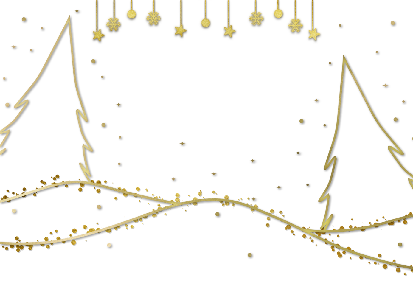 Christmas tree with snow and stars on Transparent background png