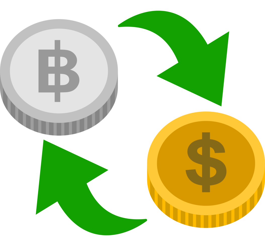 Currency exchange symbols for business and finance png
