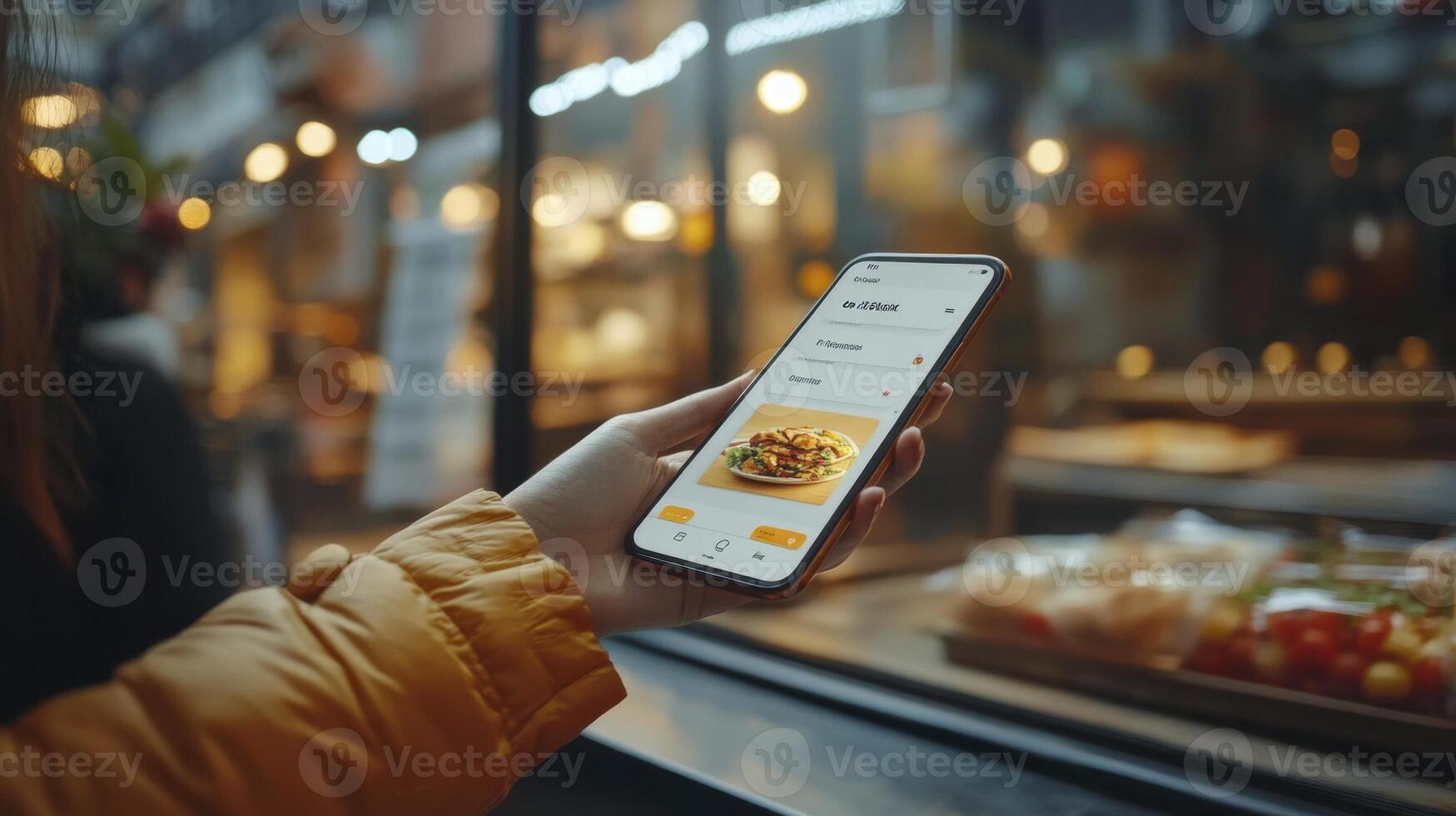 Mobile Food Ordering App Convenient Restaurant Menu Browsing photo