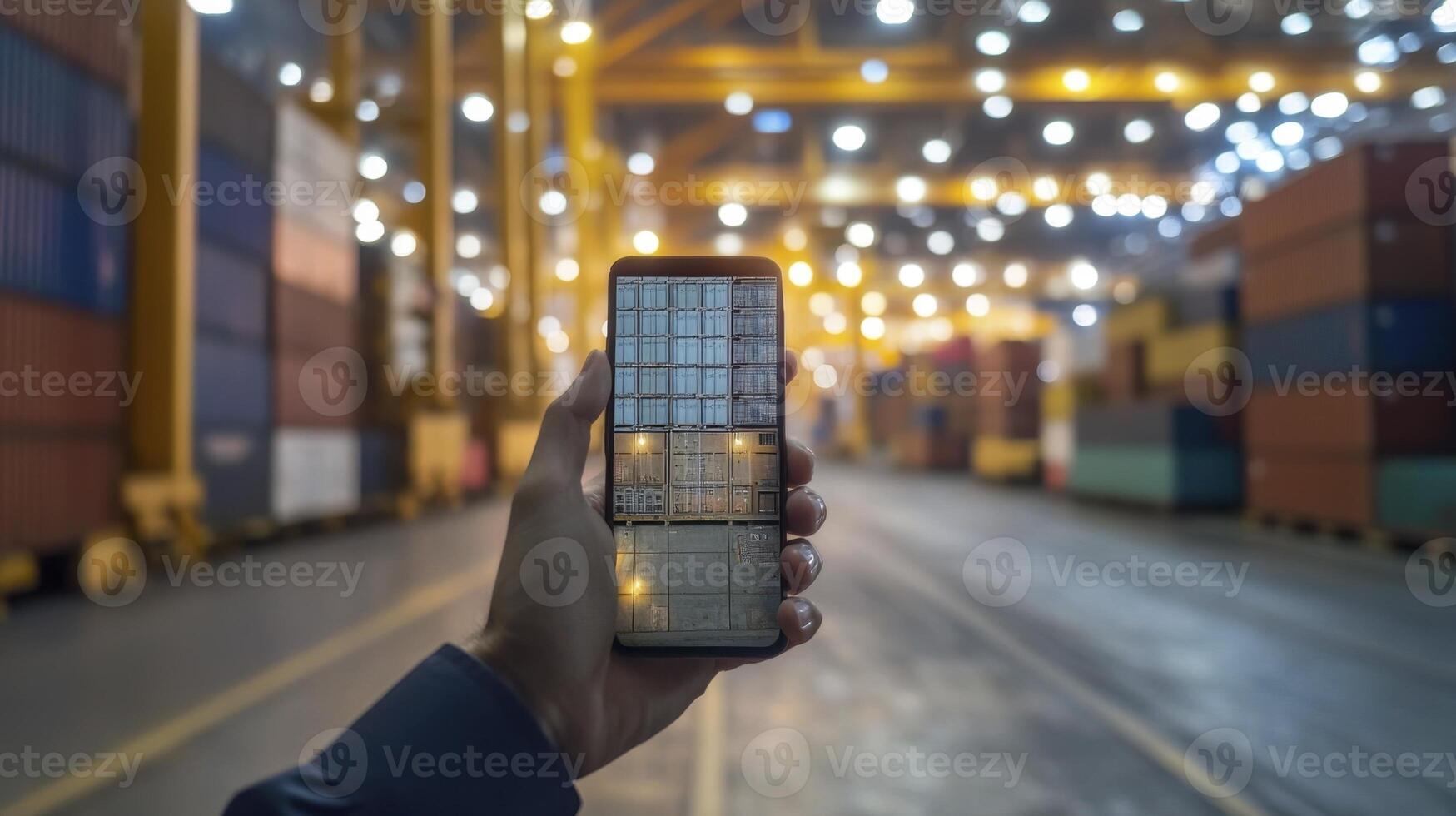 Smartphone Container Port Logistics Monitoring Smart Inventory Management photo