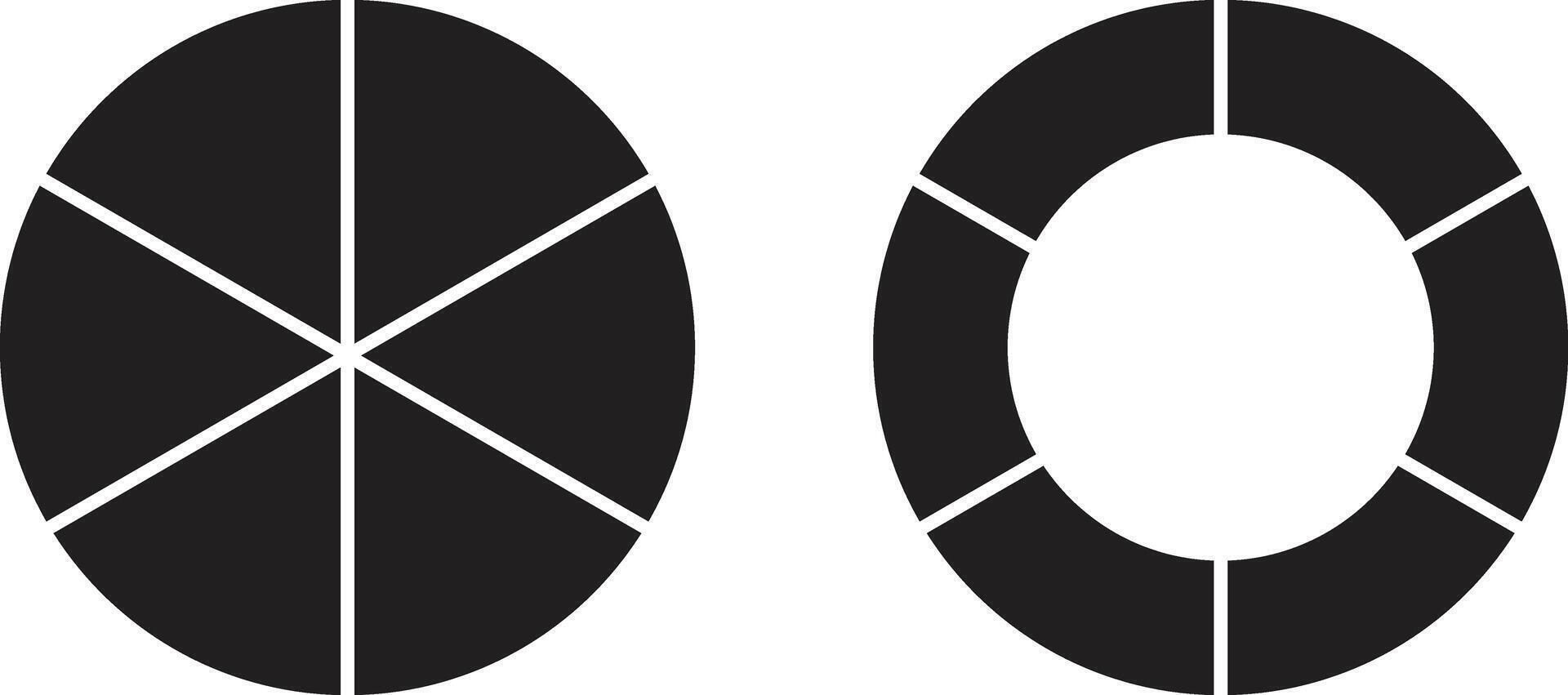 Six segments cycle diagram isolated on white background . Circle diagram divided into six segments . illustration vector