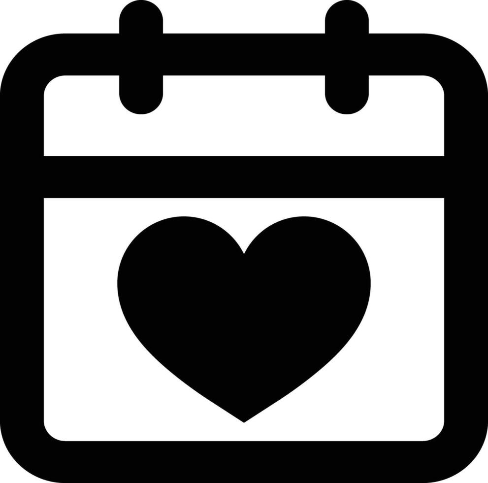 Calendar icon with heart symbol . Heart and calendar icon for wedding . illustration vector