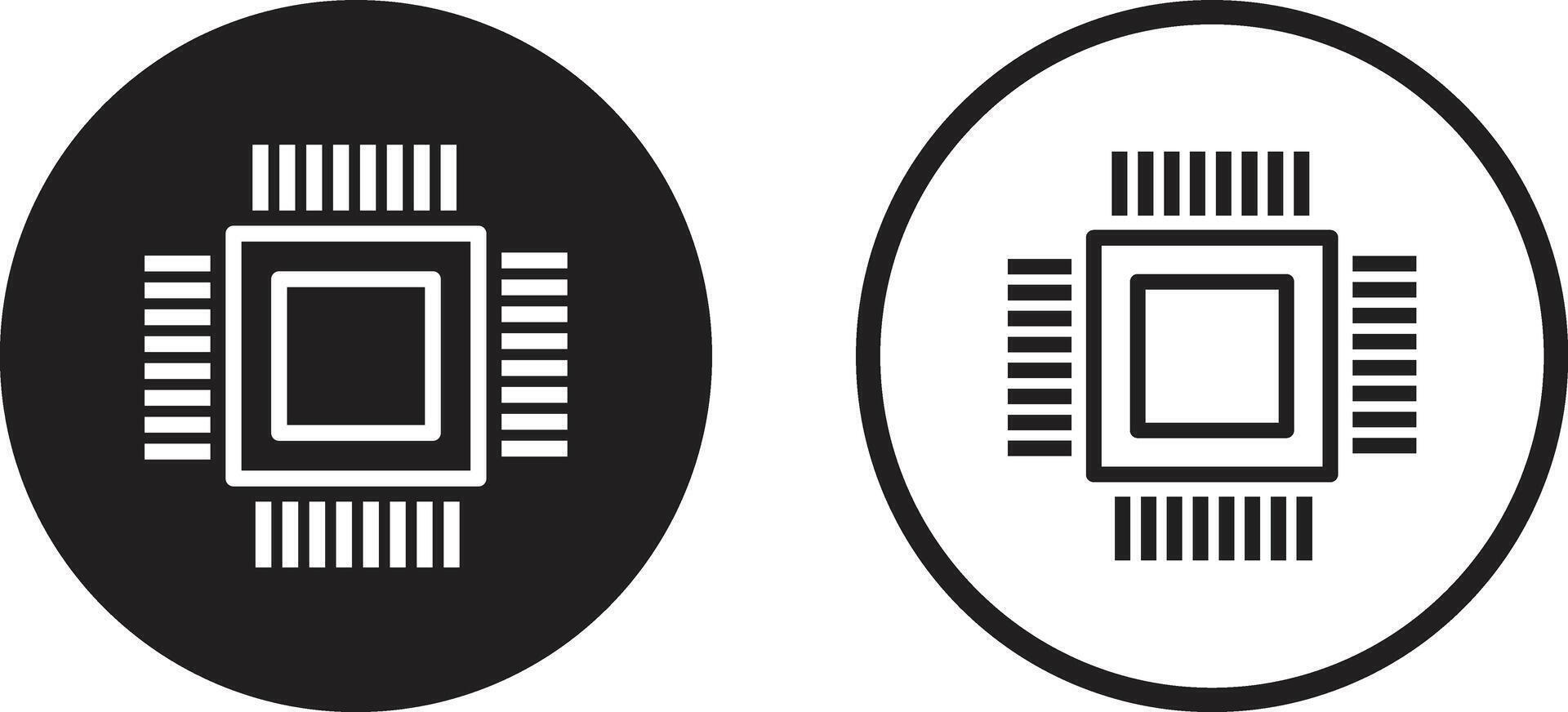 Processor icon set in two styles . CPU icon . illustration vector