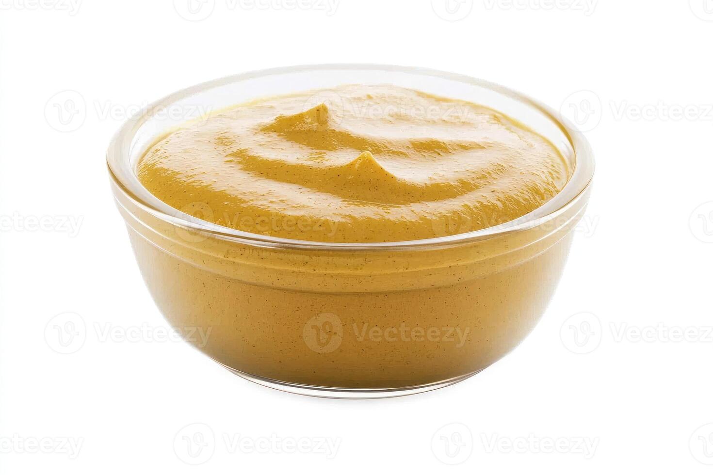 Delicious Creamy Mustard in Glass Bowl Food Condiment Sauce Dish photo