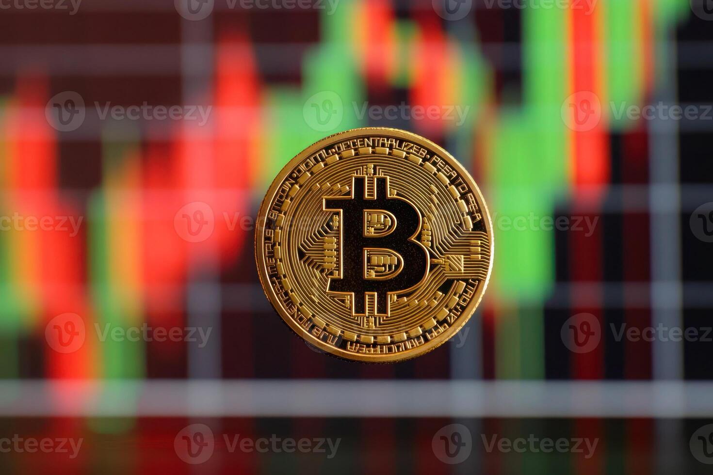 Bitcoin Cryptocurrency Gold Coin Stock Market Chart photo