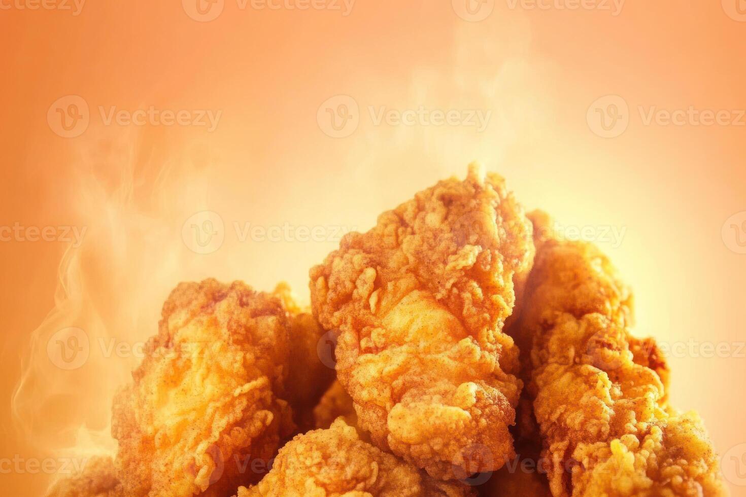 Hot Crispy Fried Chicken Nuggets Close Up Food Photography photo