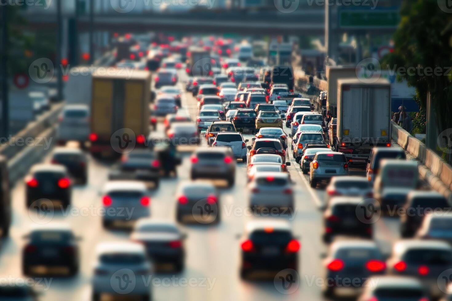 Traffic Jam Highway Rush Hour Commute Cars City photo