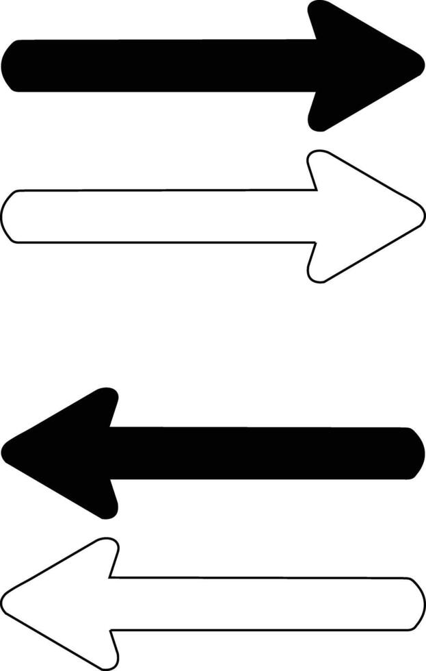 Arrow icon silhouette illustration on white background vector
