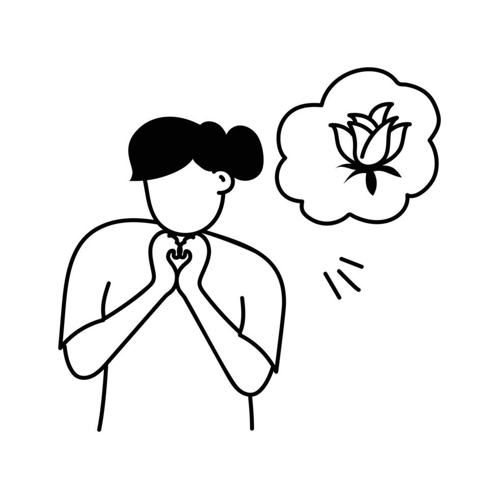 A person feeling lonely and missing someone special with longing vector