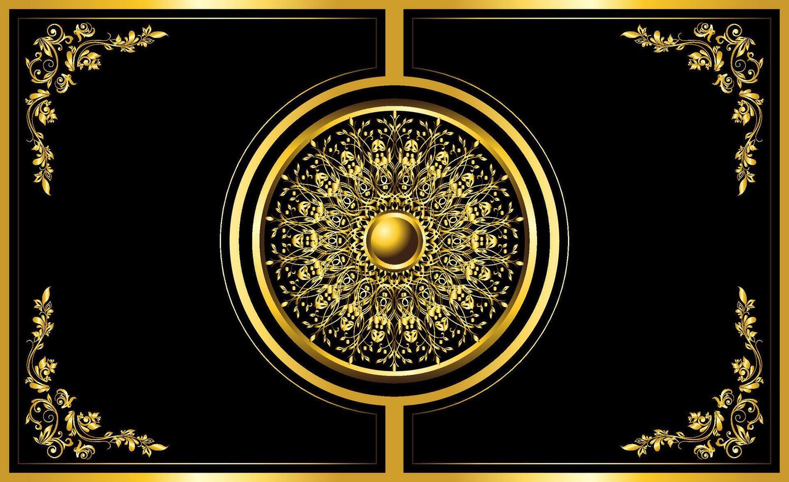 Floral frame with mandala ornament invitation background vector