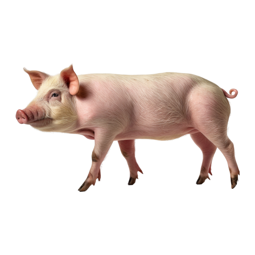 Big pig Walking on transparent background png