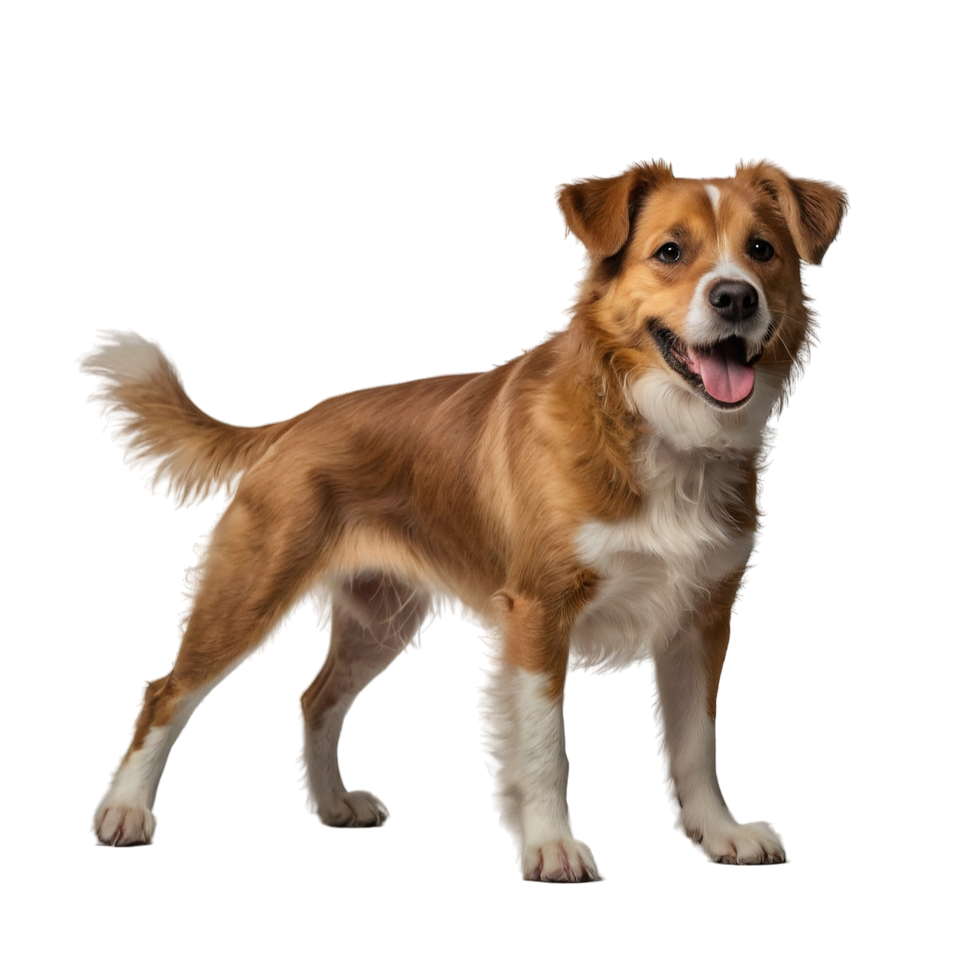 Side of standing dog pet on transparent background png