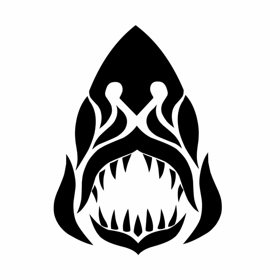 illustration graphic of tribal art shark jaws sharks vector