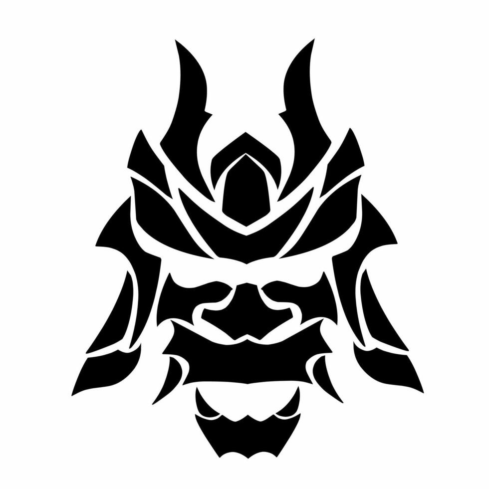 tribal art design abstract mask Ronin samurai vector