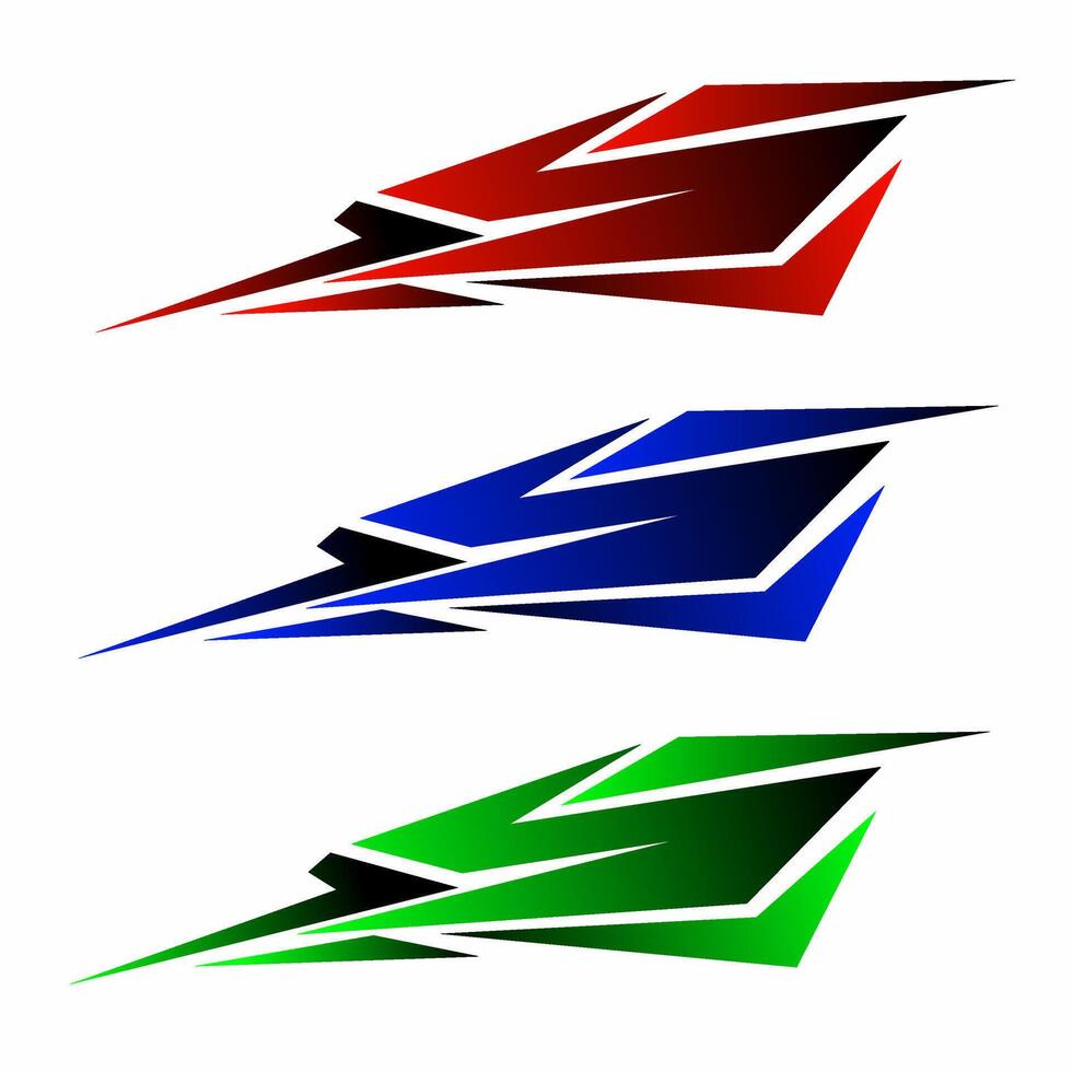set abstract design decal stickers for cars vector