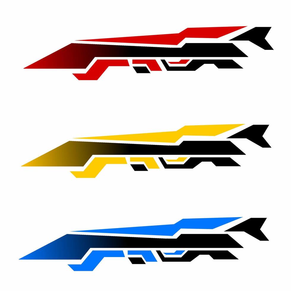 Illustration graphic set of abstract design decal stickers for cars vector