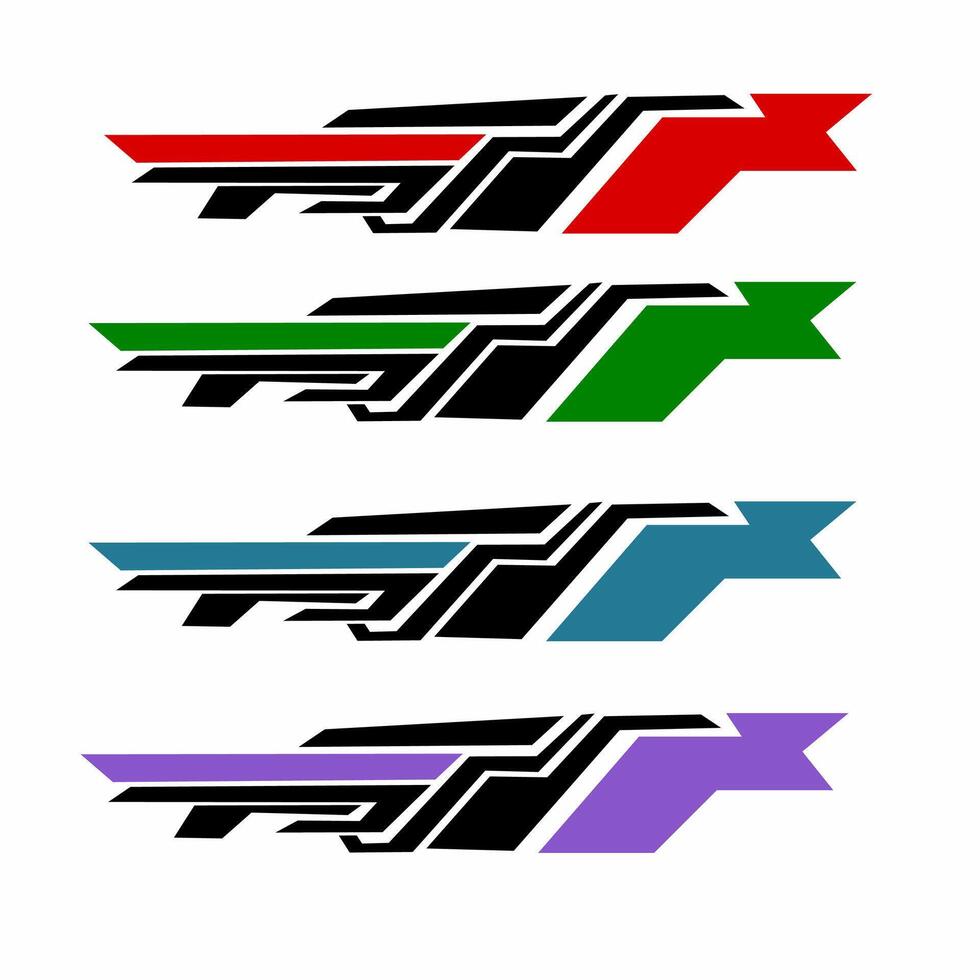 Illustration graphic set of abstract design decal stickers for cars vector
